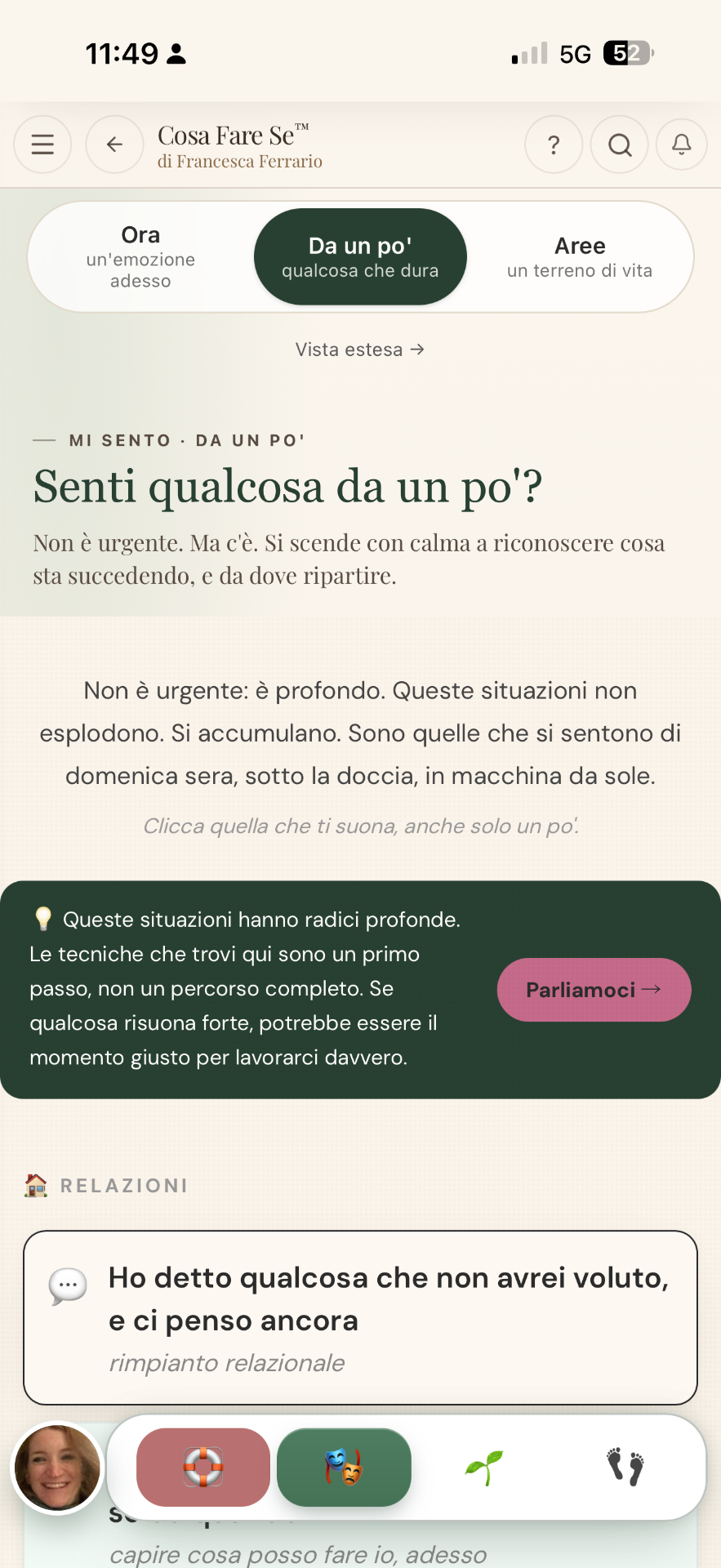 Anteprima Da un po' dentro l'app