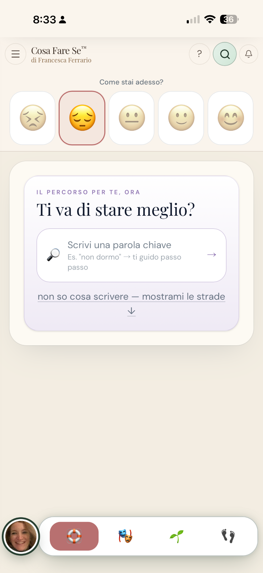 Anteprima Se stai giù dentro l'app